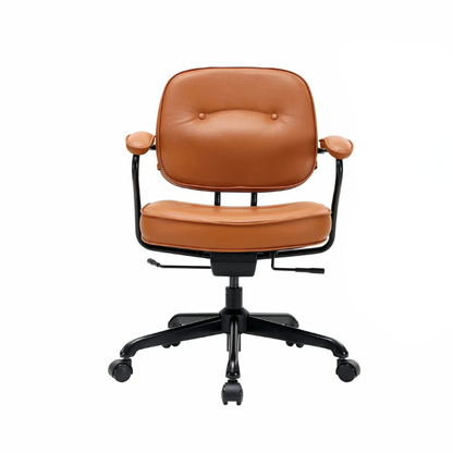 L3 Chaise en cuir de luxe de style mid-century